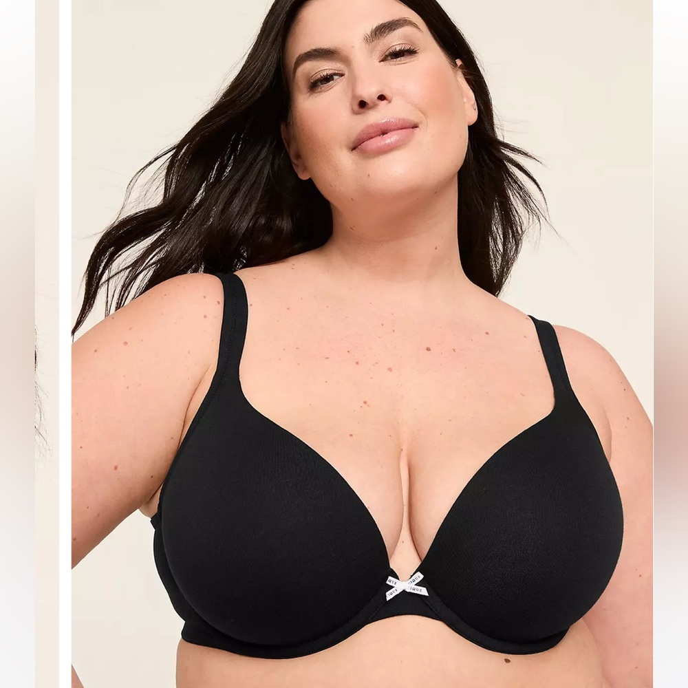 Cacique Cotton Boost Plunge Bra, 40DDD